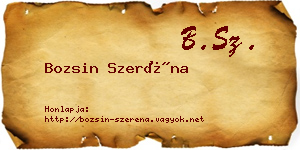 Bozsin Szeréna névjegykártya